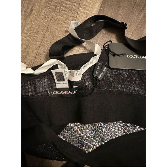 KIM DOLCE&GABBANA Triangle bra with fusible rhinestones - Picture 10 of 11